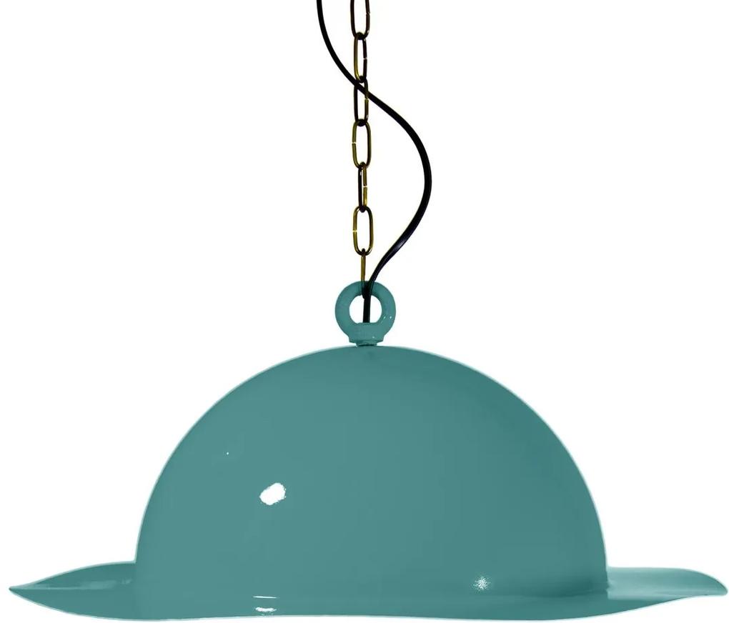 Steel Helmet | Stalen hanglamp - turquoise
