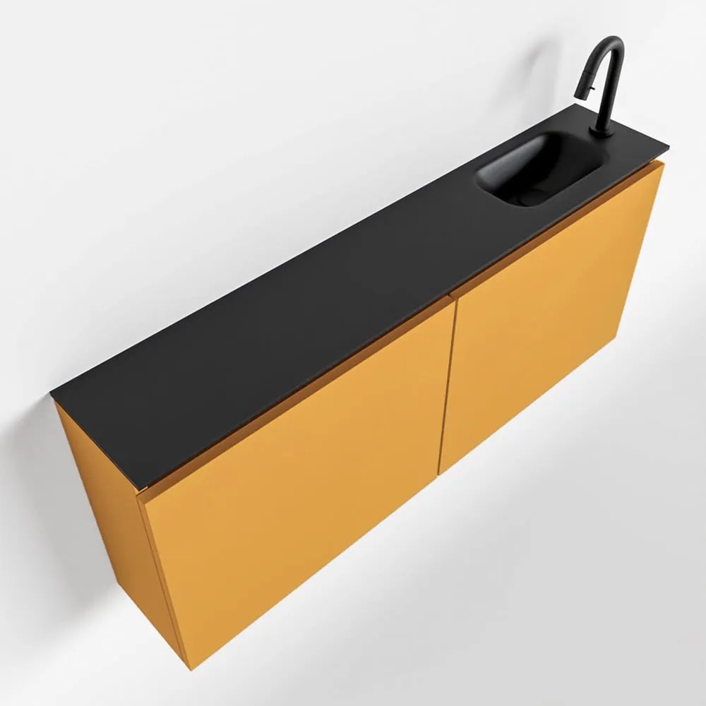 Mondiaz Ture 120cm toiletmeubel ocher met wastafel urban rechts 1 kraangat