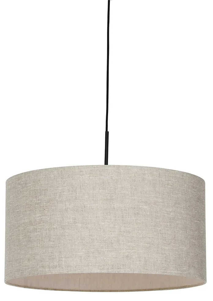 Qazqa Landelijke Plafondlamp Beige 30 Cm - Drum