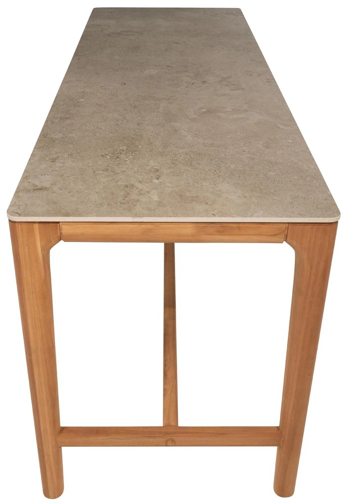 Taste by 4 Seasons Liam tuintafel teak counter tafel met keramisch blad 220 x 100 cm      beige weerbestendig