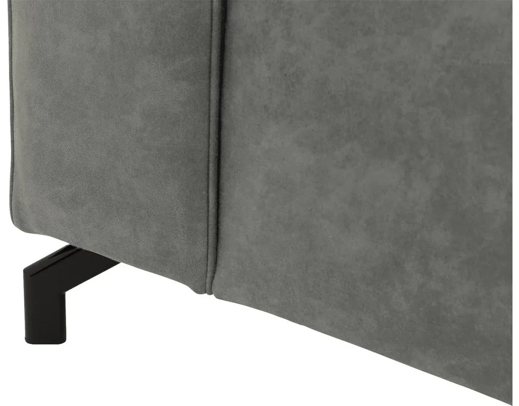 Goossens Bank Calvin grijs, micro leer, 3,5-zits, modern design