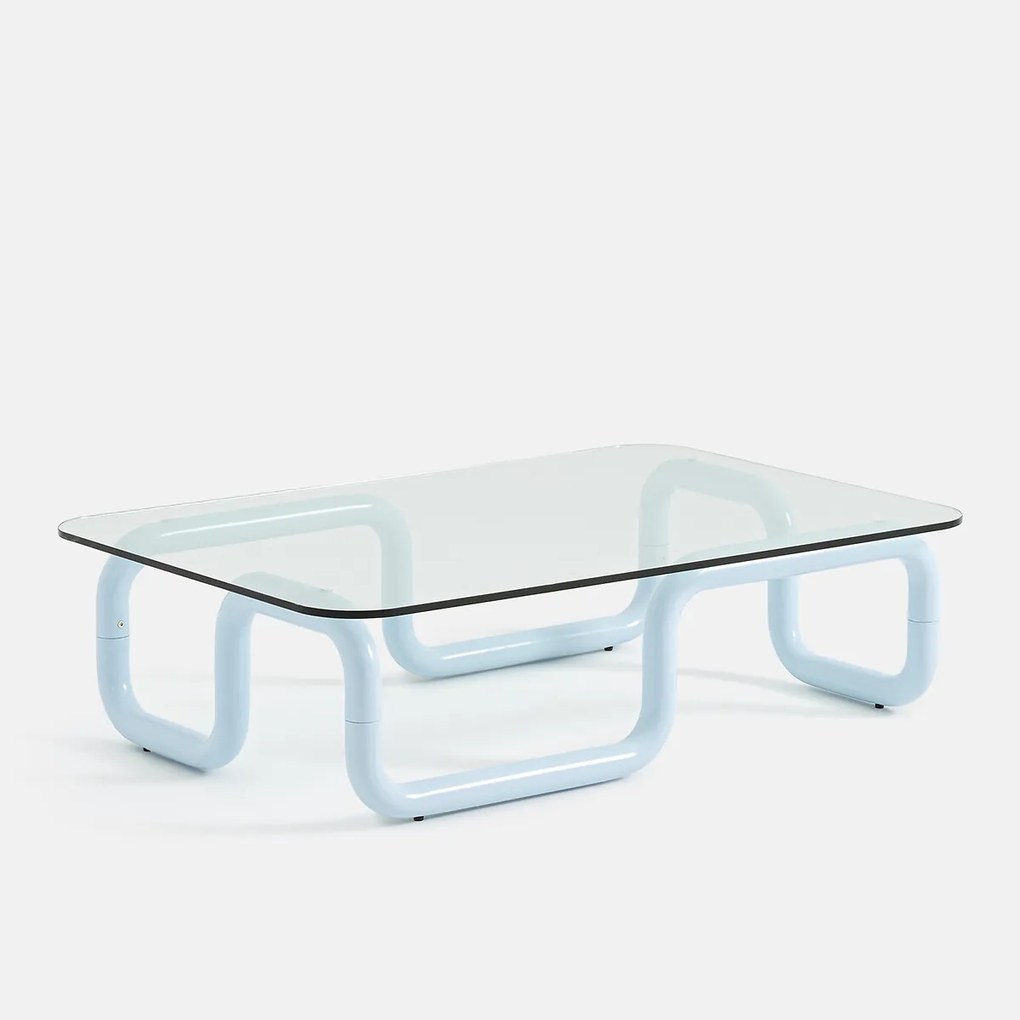Salontafel van glas en staal, TOLORA