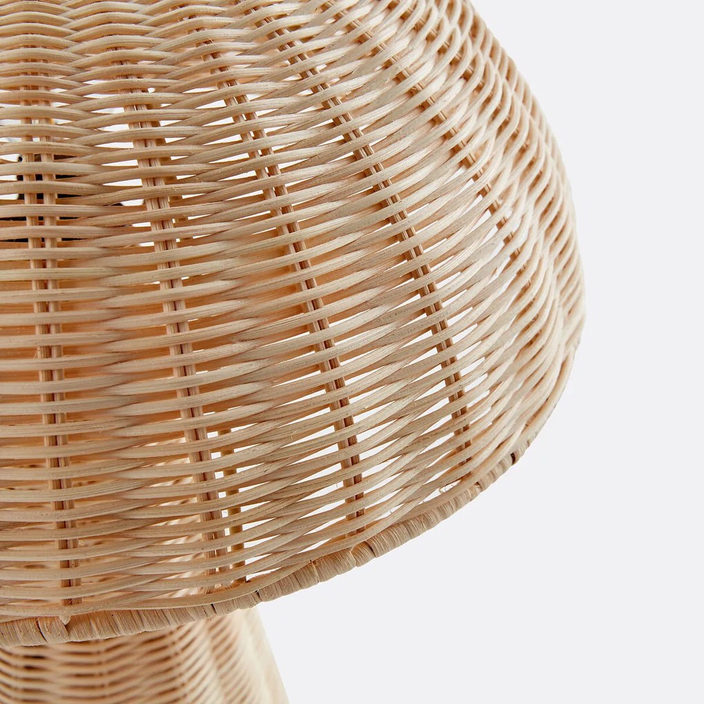 Lamp, paddenstoel vorm, in rotan, Mirko