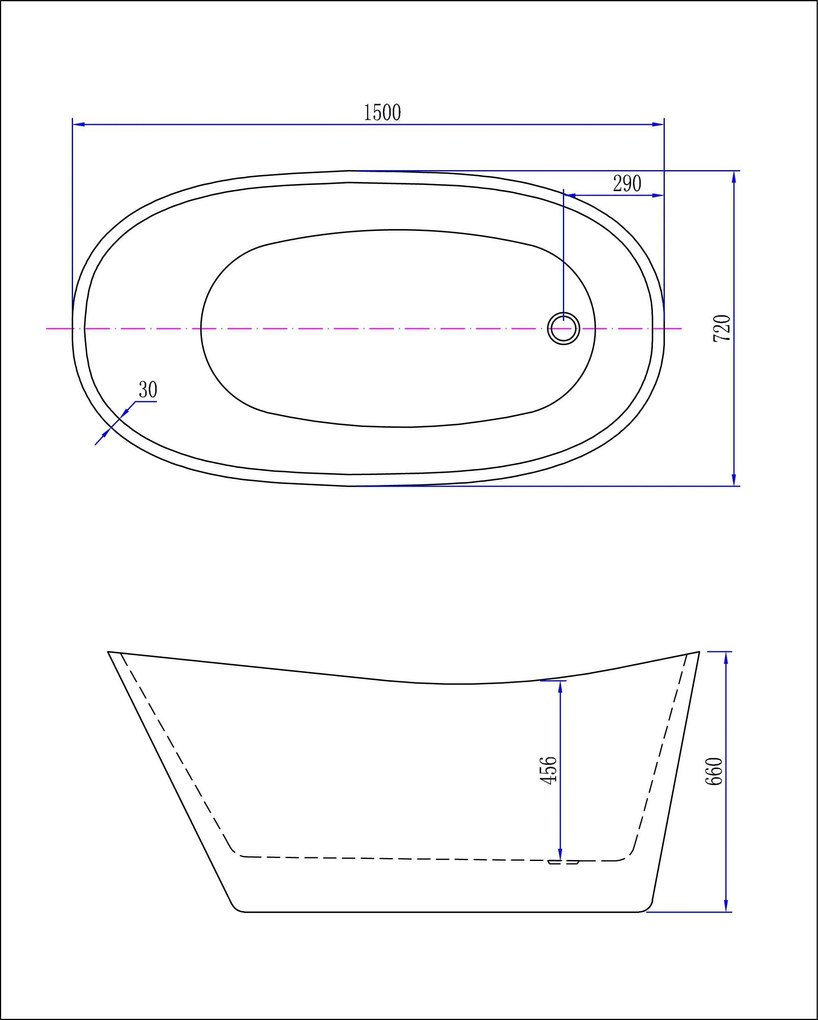 Mueller Curva vrijstaand ligbad glans wit 150x72cm