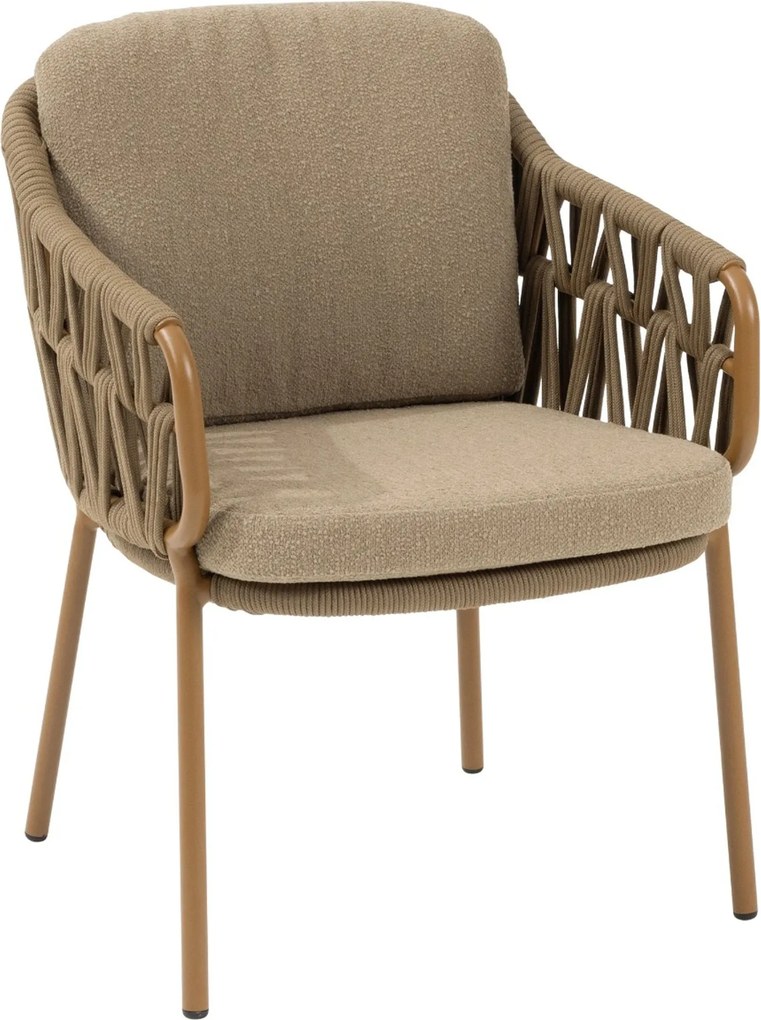 Tuinstoel Rope Taupe-naturel-bruin 4 Seasons Biarritz amber incl. kussens