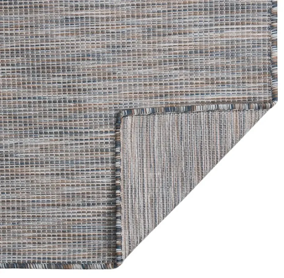 vidaXL Buitenkleed platgeweven 120x170 cm bruin en zwart