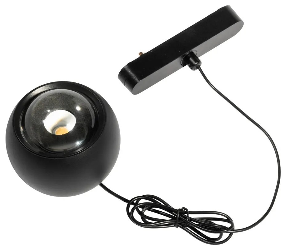 Moderne hanglamp zwart voor railsysteem 1-fase incl. LED - Magnetic Lance