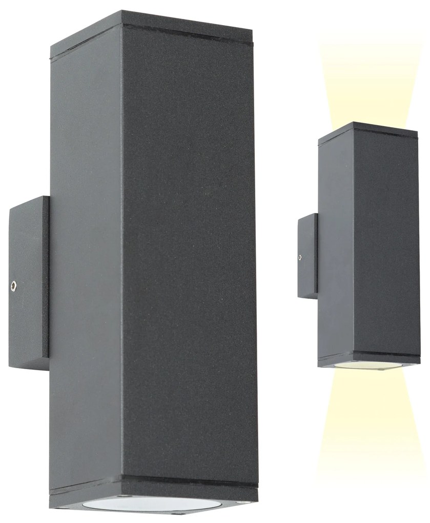 Kevin Up en Down Muurlamp Antraciet met Lichtsensor LED