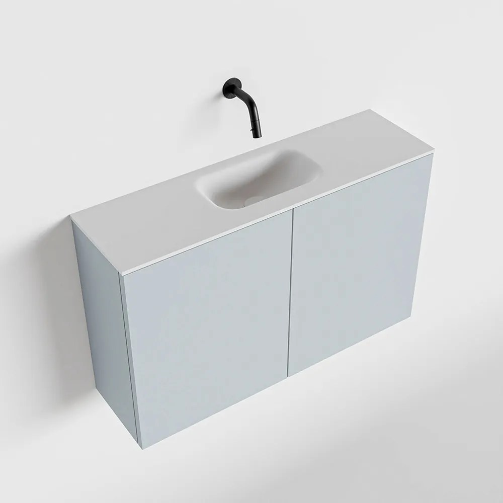 Zaro Polly toiletmeubel 80cm clay met witte wastafel zonder kraangat