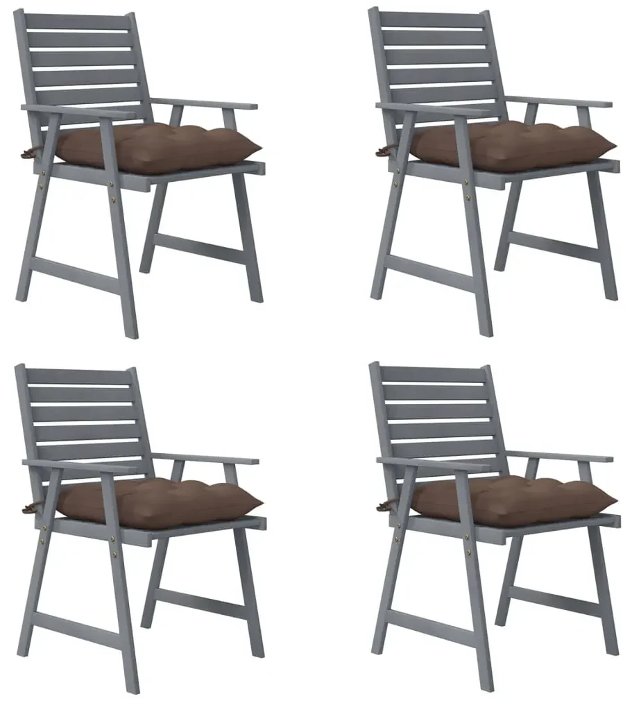 vidaXL Tuinstoelen 4 st met kussens massief acaciahout