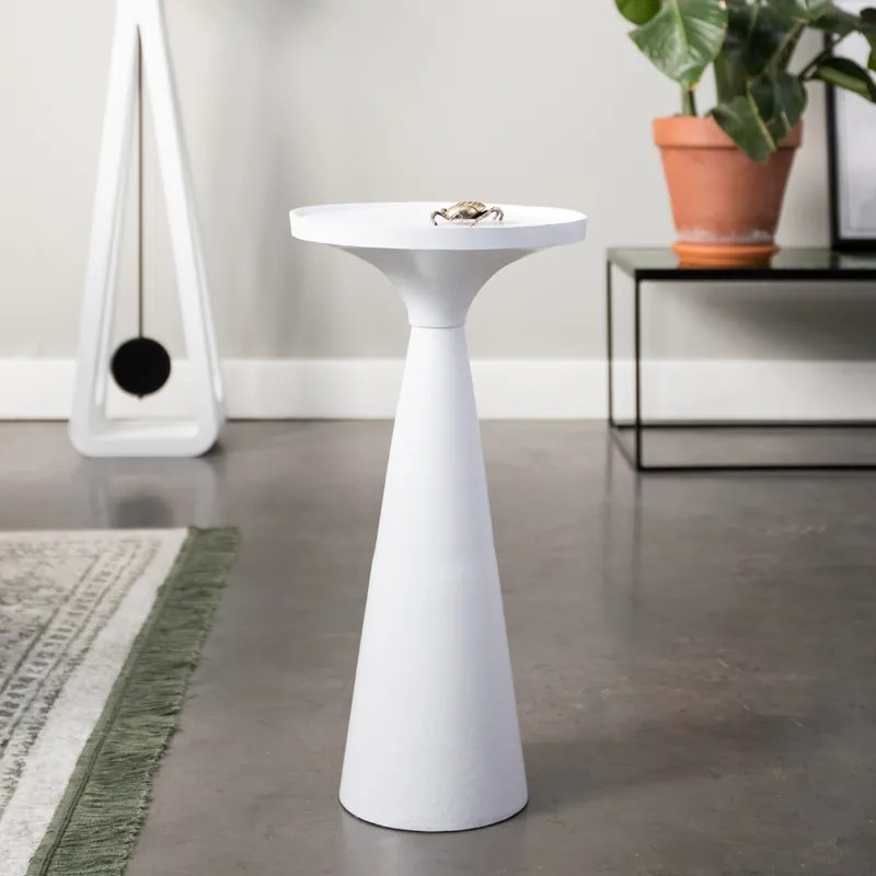 Zuiver Floss Ronde Bijzettafel Wit - 28 X 28cm.