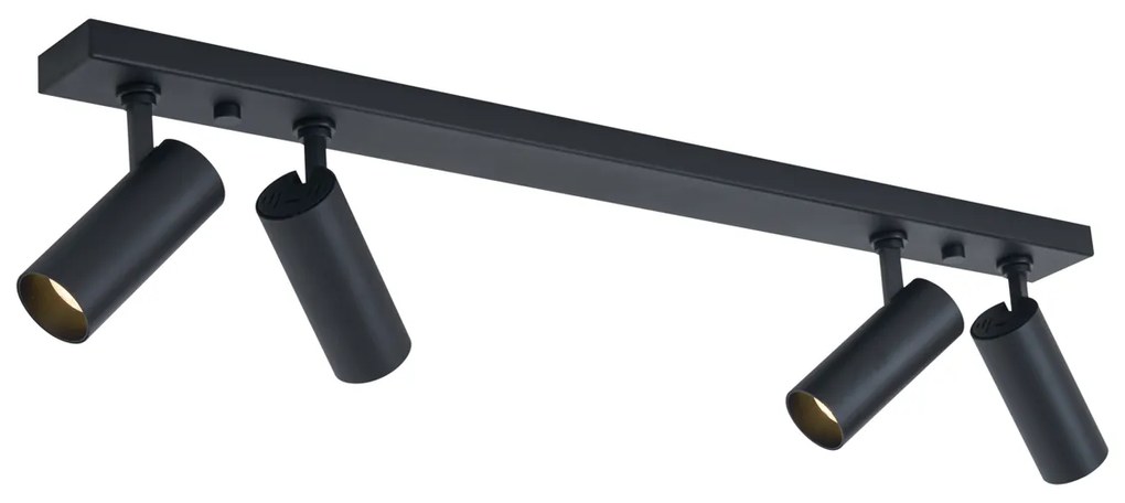 Moderne plafondlamp zwart incl. LED dimbaar 4-lichts - Tate