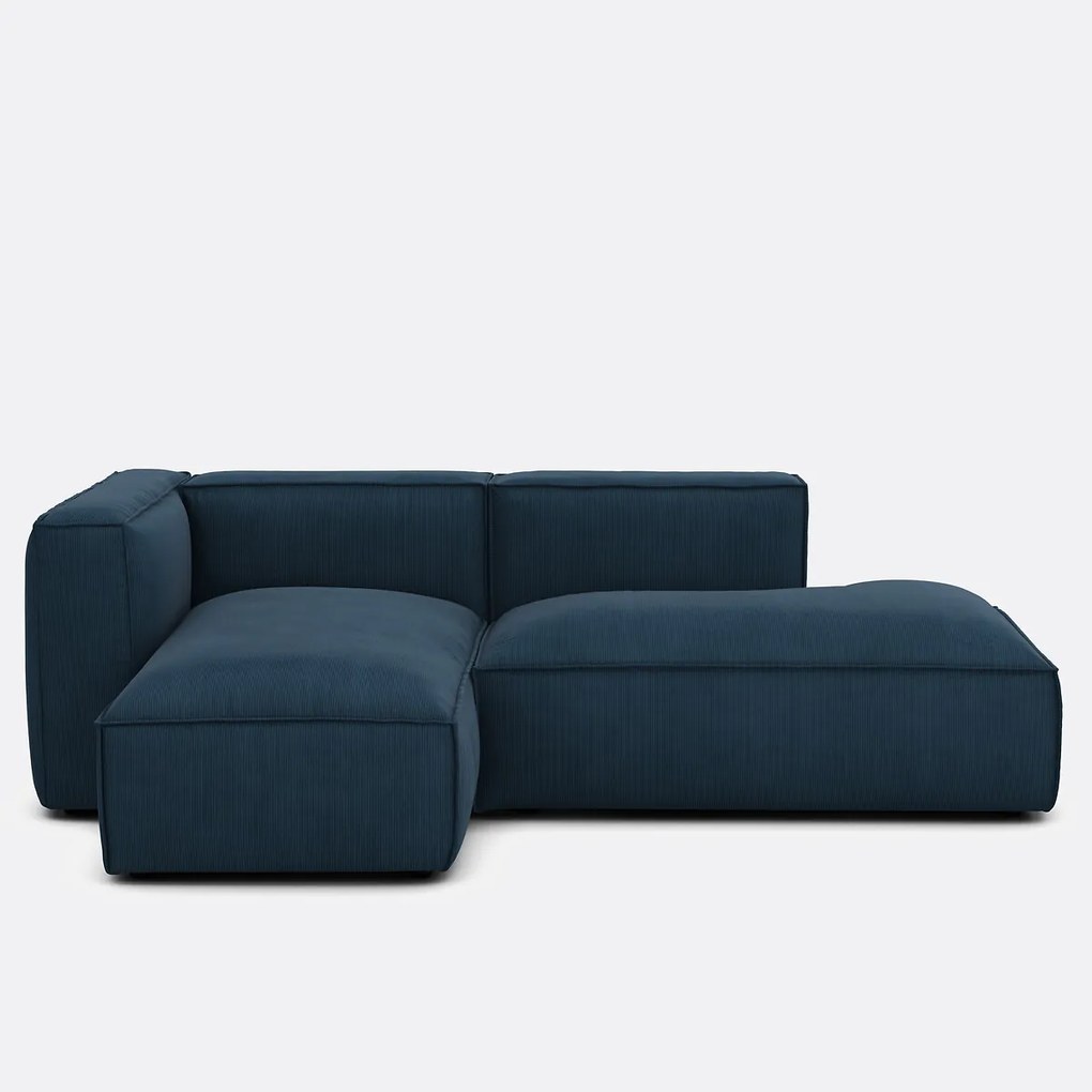 Loungebank element rechts voor modulaire bank, in ribfluweel, SEVEN