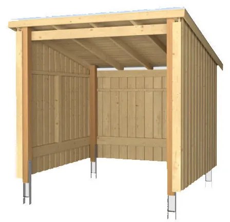 Fietsenberging open 5 m2 onbehandeld compleet 218 x 229 x 220 cm | Type B