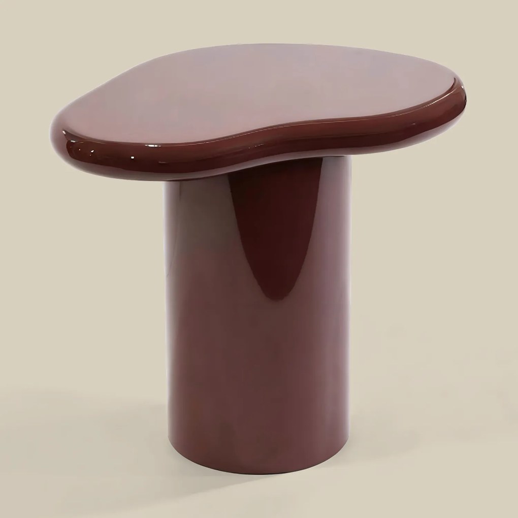 Hoogglans Bijzettafel Organisch 50 Cm Hoog - 59 X 39.5cm.