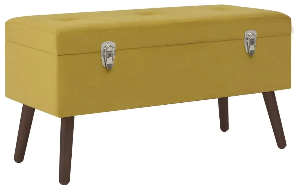 vidaXL Bankje met opbergvak 80 cm fluweel mosterdgeel