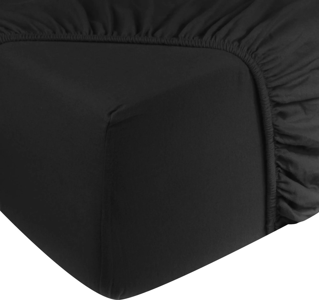 Hoeslaken Jersey – 100% katoen – 160×200 – zwart