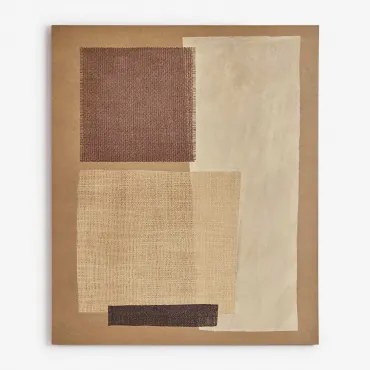 Decoratief Canvas 100x120 Cm Handgeschilderd Wimara Natuurlijke Kleuren - Sklum