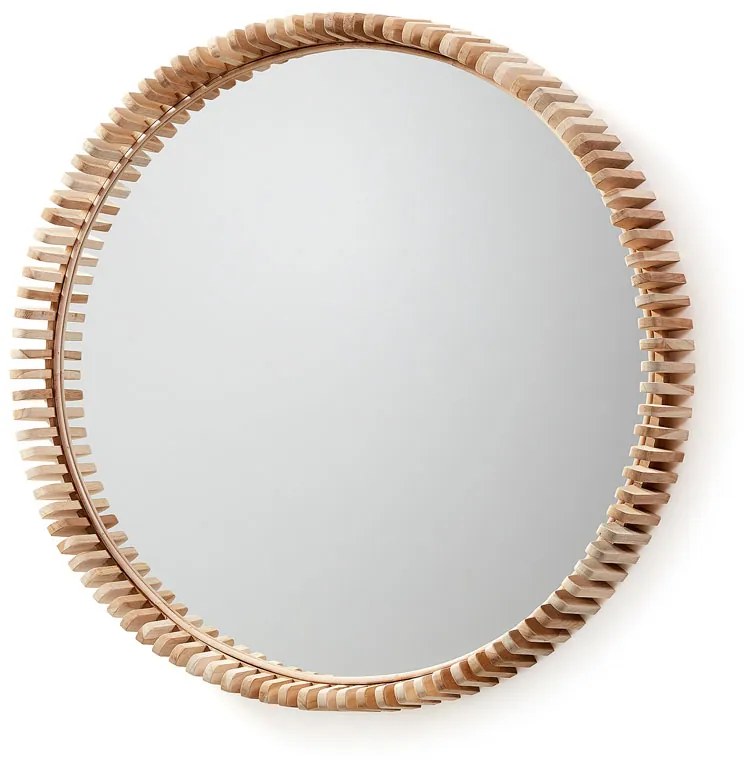 Kave Home Polke Ronde Spiegel Teakhout - 85x85cm