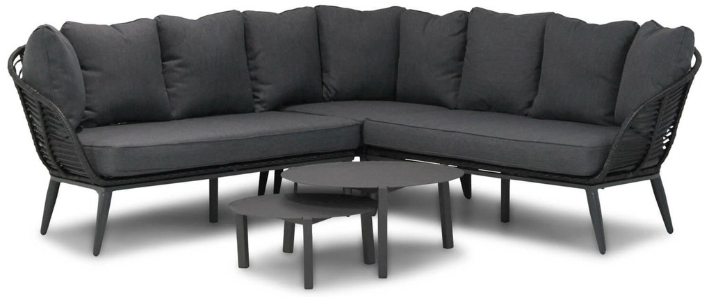 Hoek loungeset 4 personen Wicker Zwart Coco Coco Leonardo