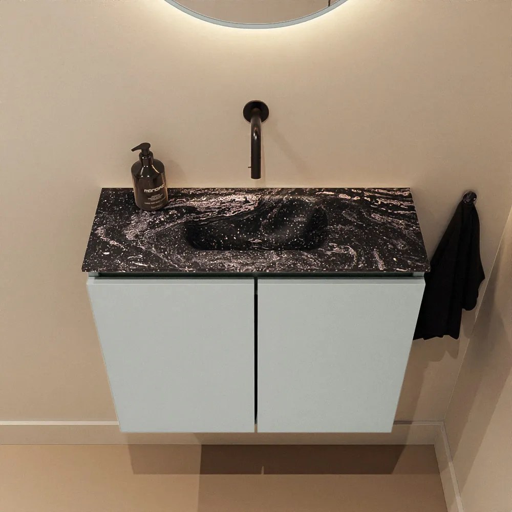 Mondiaz Ture DLux toiletmeubel 60cm greey met wastafel lava midden zonder kraangat