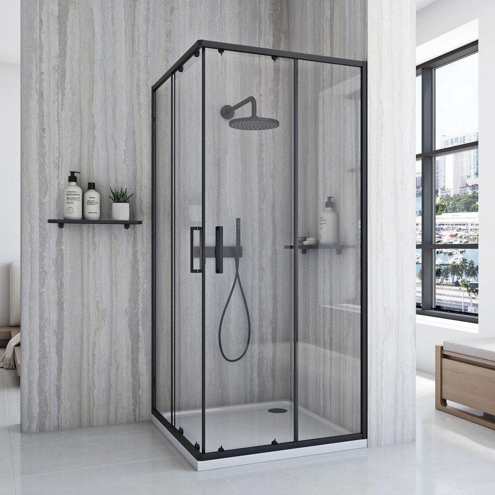 Rea City 80x80 douchewand Black