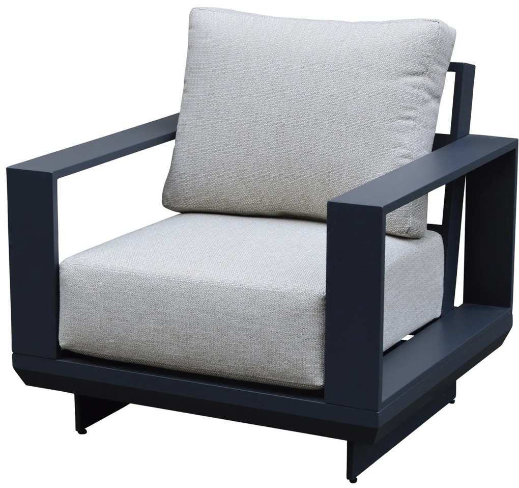 Avellino lounge tuinstoel aluminium antraciet soft grey kussens