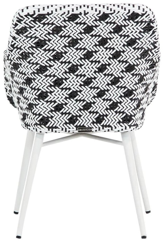 Tuinstoel Wicker Zwart-wit Lifestyle Garden Furniture Crossway met wit onderstel