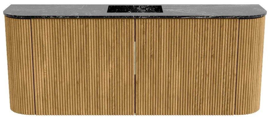 Mondiaz Joya DLux 105cm toiletmeubel ronding links/rechts oak met wastafel faye midden 1 kraangat lava