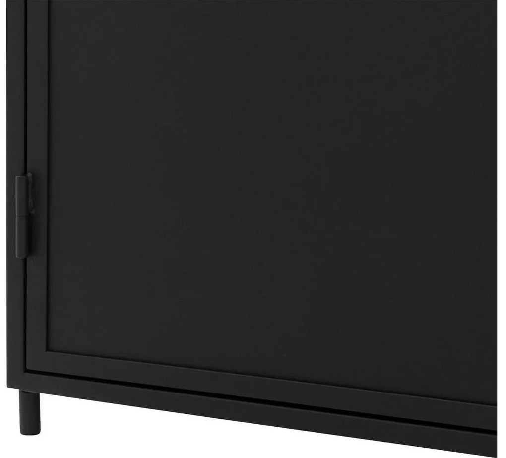 Goossens Buffetkast Metallo, 3 glasdeuren 2 dichte deuren 3 laden, blank eiken, 160 x 200 x 40 cm, urban industrieel