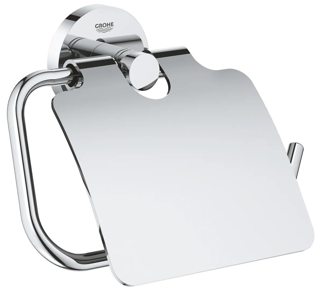 Grohe Essentials toiletrolhouder met klep chroom