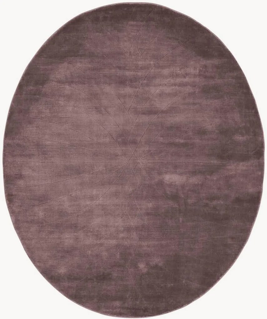 Handgeweven ovaal viscose vloerkleed Momento