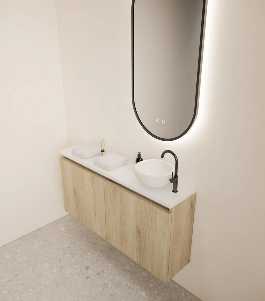 Gliss Design Echo toiletmeubel 100cm evoke eiken met toppaneel wit mat