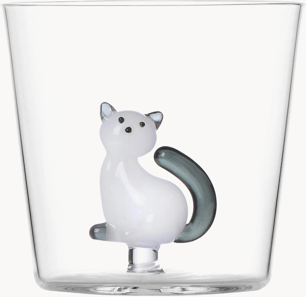 Handgemaakte waterglas Tabby Cat