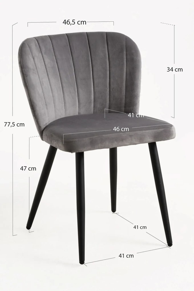 Set 4 Luk Fluwelen Stoelen