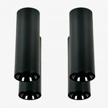 Pack Van 4 Ronde Led-opbouwplafondlampen Ø5,7 Cm In Aluminium Luisiana Warm Wit 2700k & Zwart & 6 W & 38º - Sklum