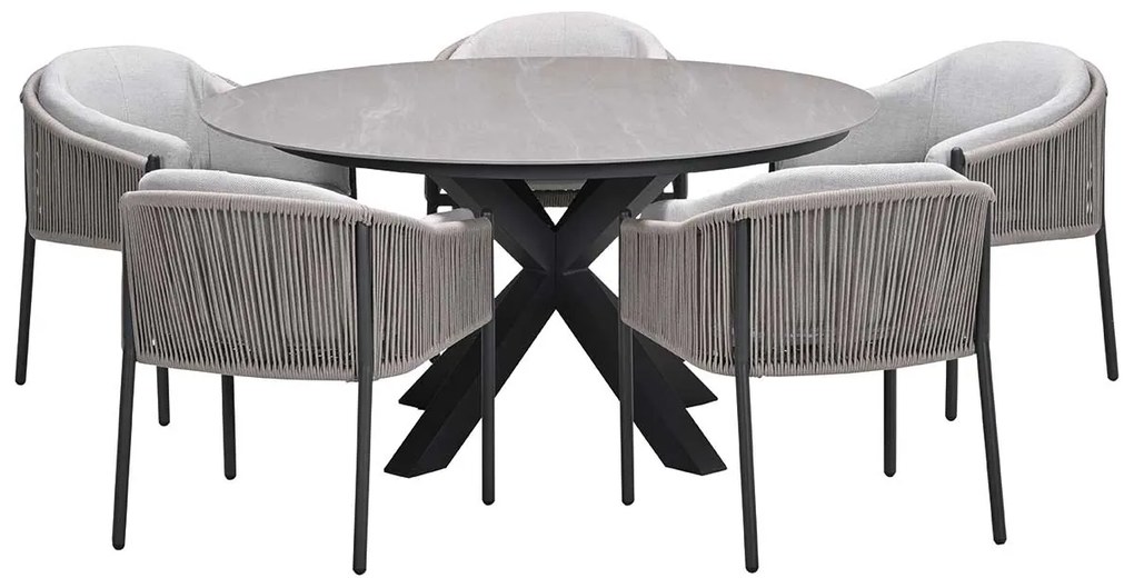 Garden Impressions Delvin tuinset 6-delig - Duuk tuintafel Ø150 cm