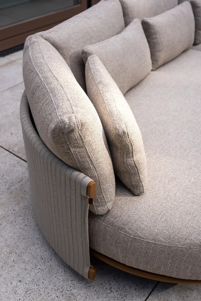 4 Seasons Outdoor Safina chaise loungebank amber SALE Loungebank beige weerbestendig