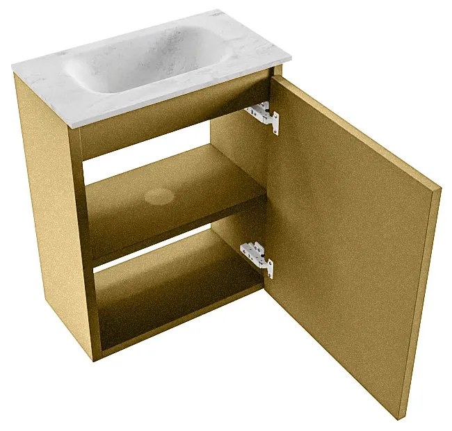 Mondiaz Ture DLux toiletmeubel 40cm oro met wastafel opalo midden zonder kraangat