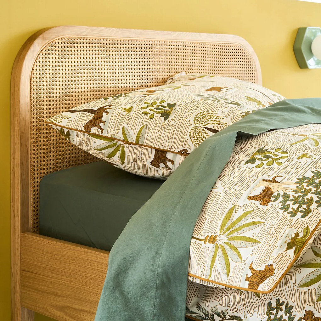 Kinderdekbedovertrek, gewassen katoen, jungleprint, WILA