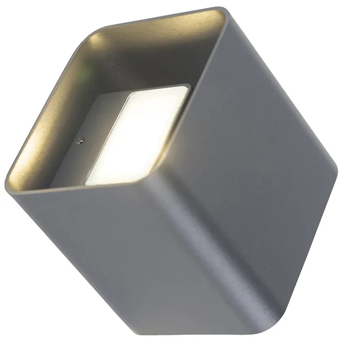 Buitenlamp Moderne wandlamp antraciet incl. LED IP54 vierkant - Evi Modern IP54 Buitenverlichting