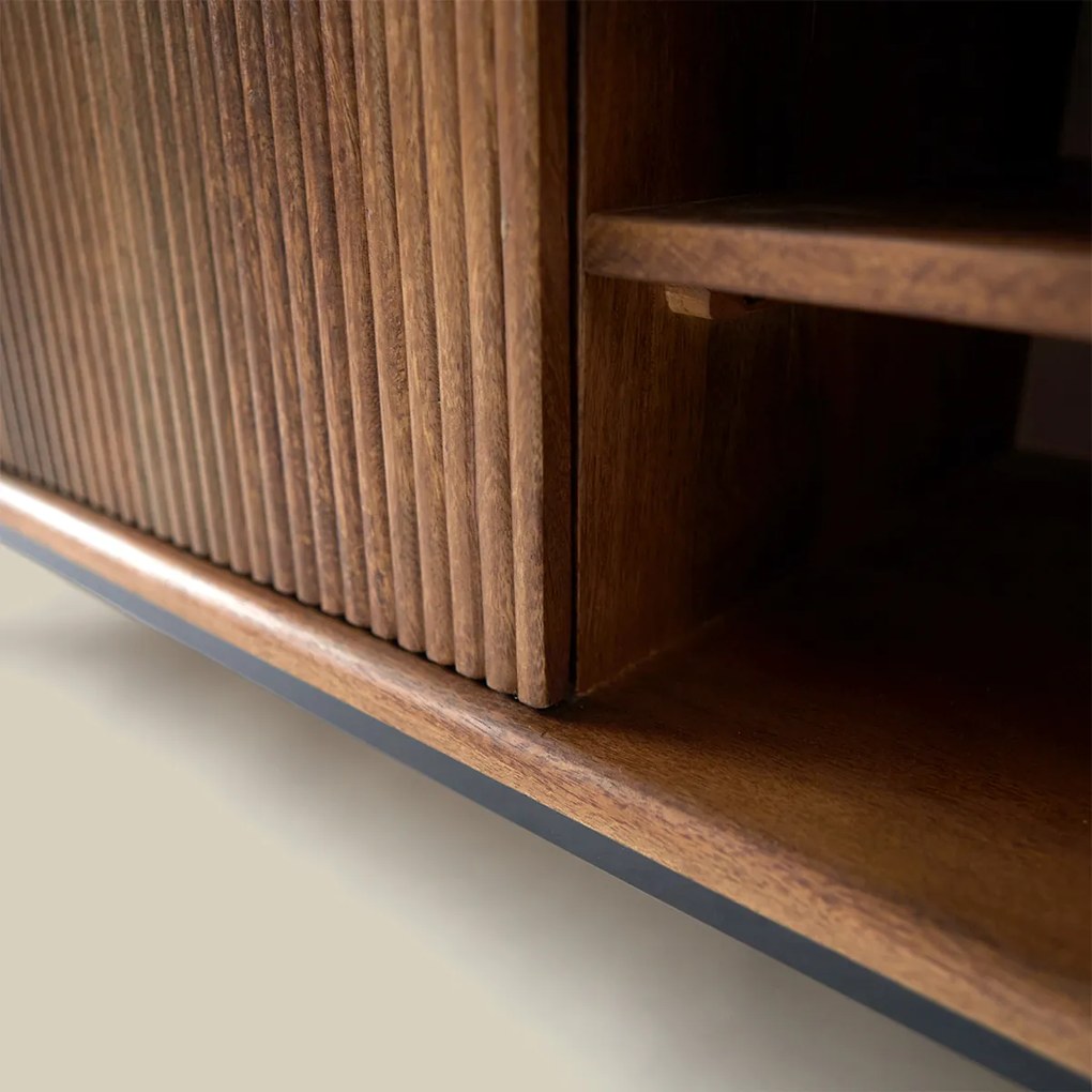 Tv-meubel Hout Met Ribbels (staand/hangend) 180 Cm - 160x40x40cm.
