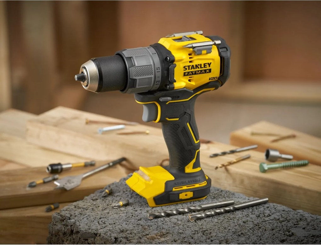 Stanley SFMCD726D2K Brushless V20 Li-Ion 18V Klopboormachine – Inclusief 2x 2.0Ah Accu, Lader en Koffer