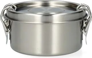 Lunchbox met siliconen ring, RVS, rond, Ø10 cm, 300 ml