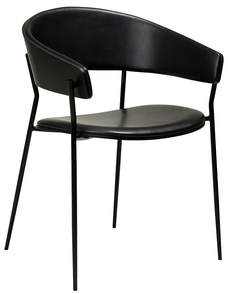 Dan-Form Crib Eetkamerstoel Gebogen Essenhout Zwart