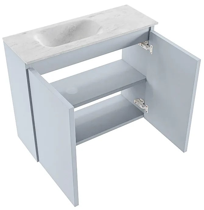 Mondiaz Ture DLux toiletmeubel 60cm clay met wastafel opalo links zonder kraangat