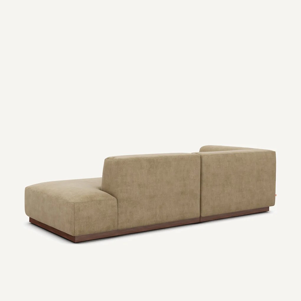 Hoekbank links in stonewashed fluweel, JACOPO