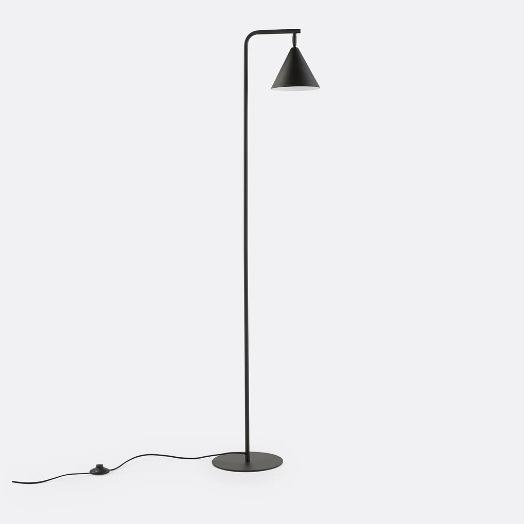 Voetlamp in ijzermetaal, richtbaar, Hiba