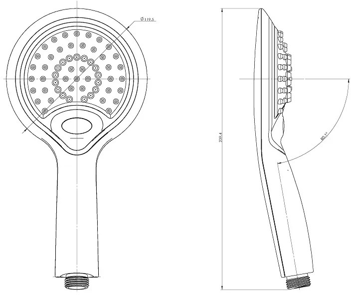 Schutte POLARIS LED-handdouche, wit-chroom