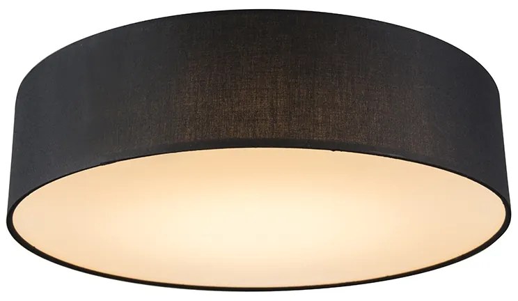 Stoffen Plafondlamp zwart 40 cm incl. LED - Drum LED Modern rond Binnenverlichting Lamp